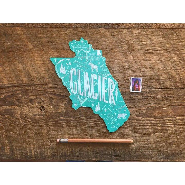 National Parks Die Cut Map Postcards - 11 Parks