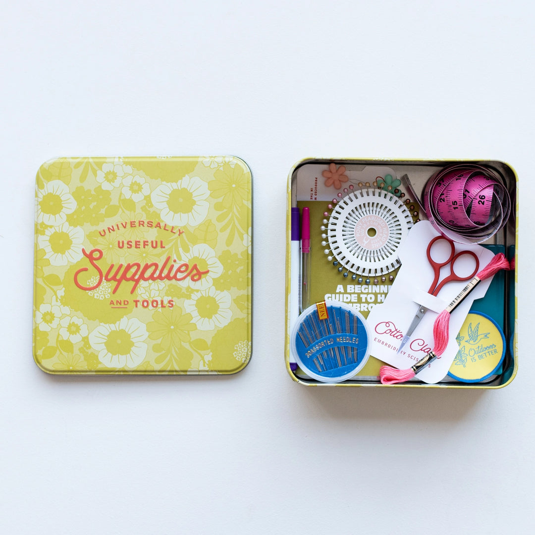 Embroidery Starter Kit Sewing Tin
