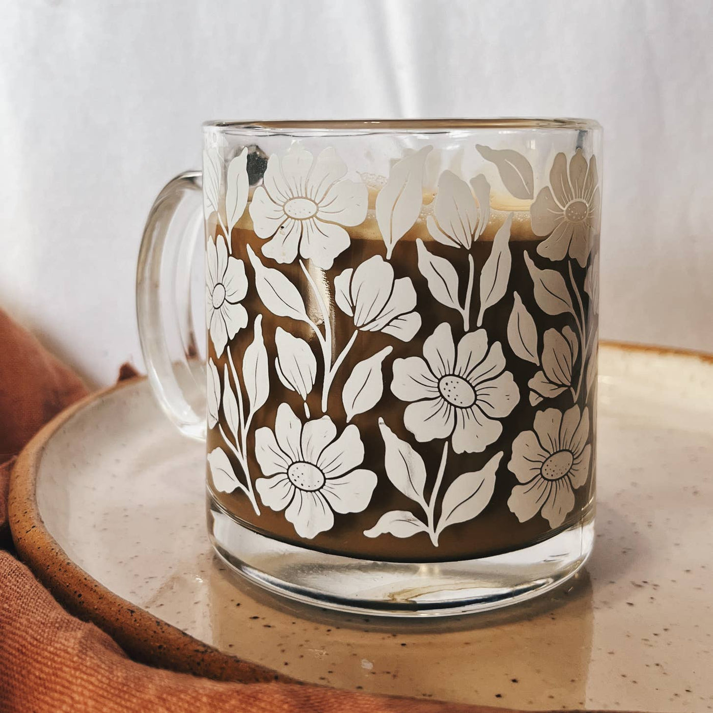 Floral Glass Mug