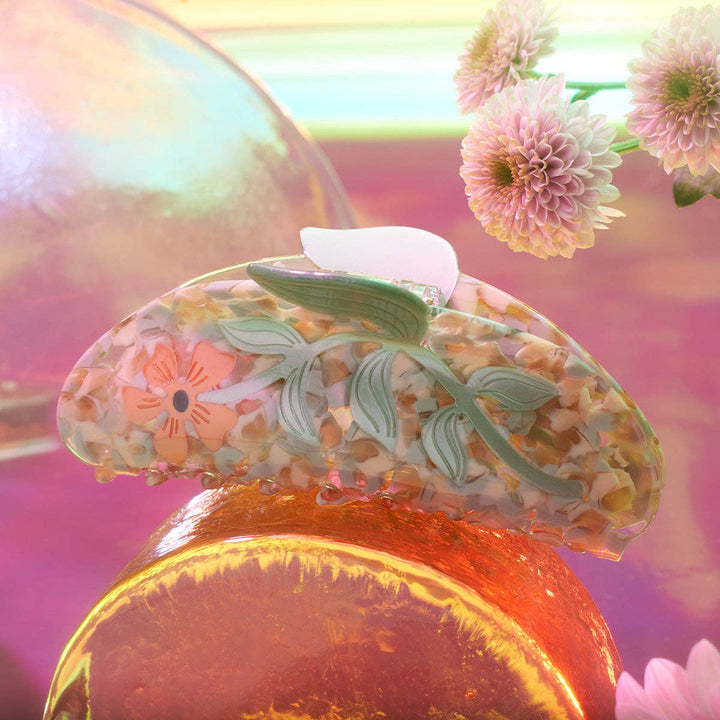 Hesperides Orange Floral Large Hair Claw Clip