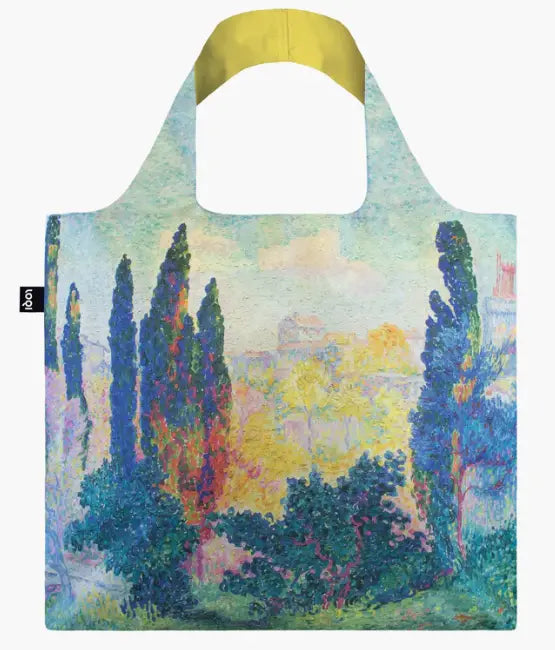 This bag is inspired by the works of Henri Edmond Cross (1856-1910), a French painter and printmaker. He is most acclaimed as a master of Neo-Impressionism and he played an important role in shaping the second phase of that movement. He was a significant influence on Henri Matisse and many other artists.  This tote bag comes in a mini, matching, self-storage tote that itself can be used for coins or small accessories if needed.
