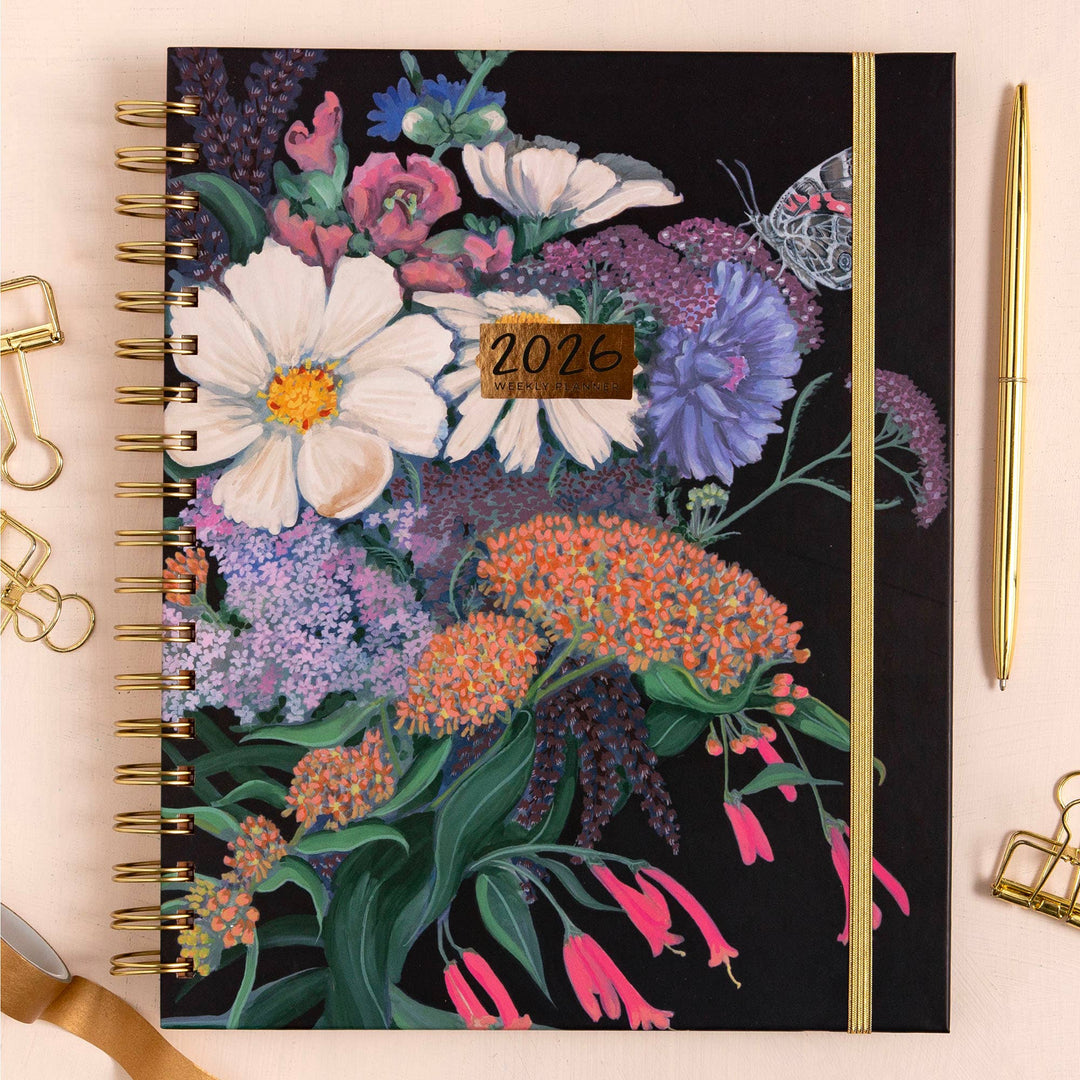 Dark Riverbend Floral Planner: 2026 Calendar Year