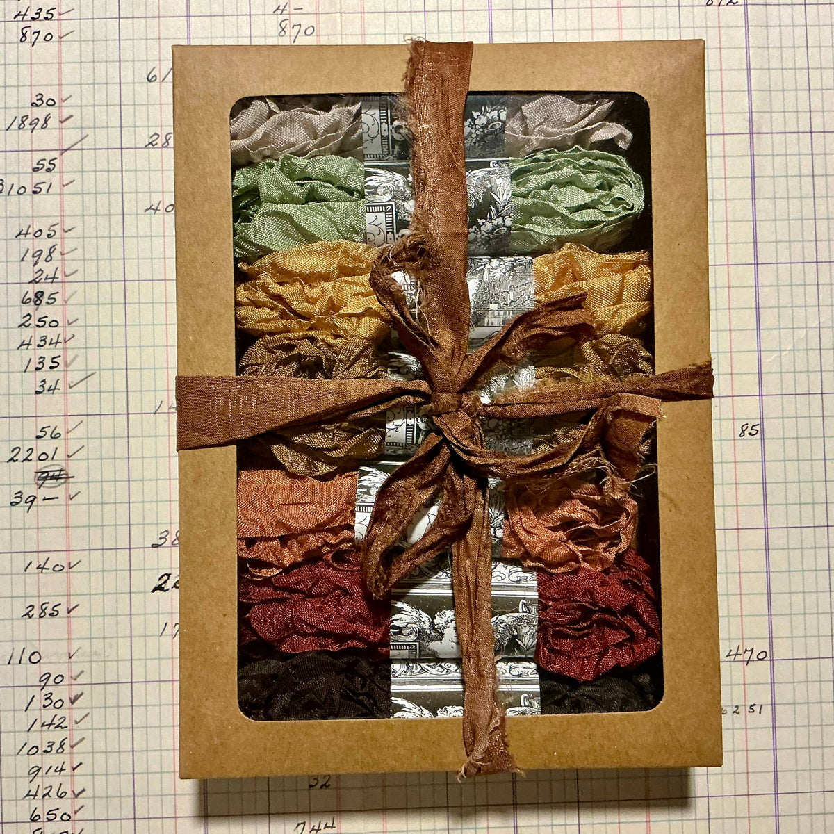 5 Yard Boho Crinkled Ribbon Set - Pack of 7 Harvest Colors