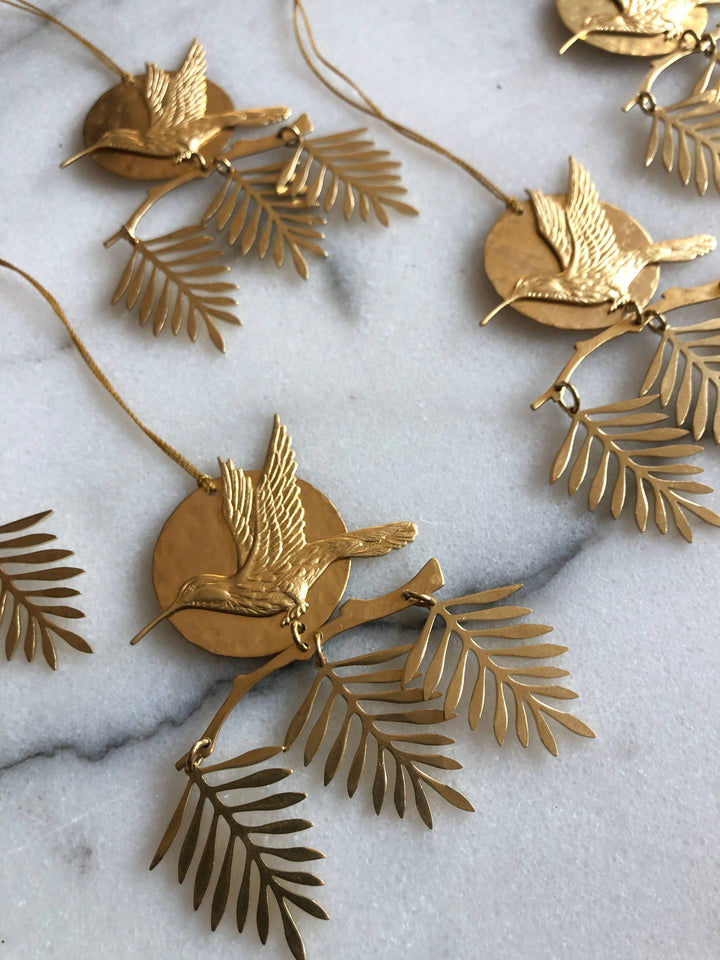 Sol Rising Brass Ornament