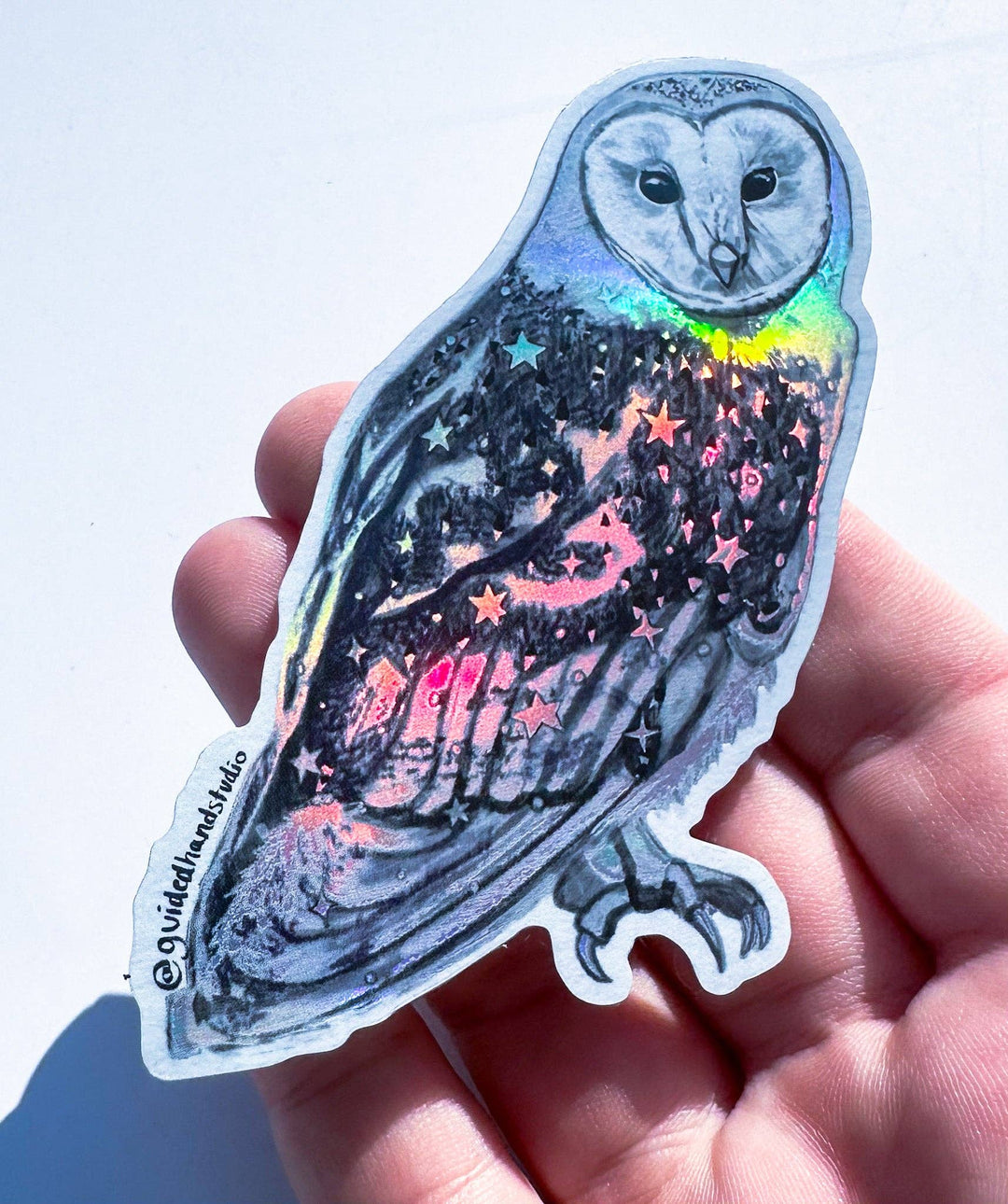 Holographic Barn Owl Sticker