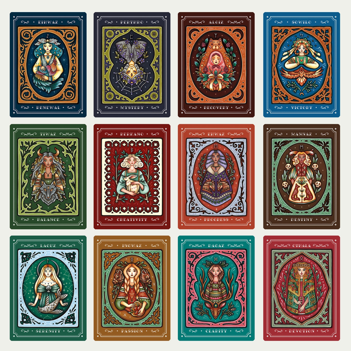 Weird Weavings: Threads Of Feminine Wisdom Rune Oracle Deck