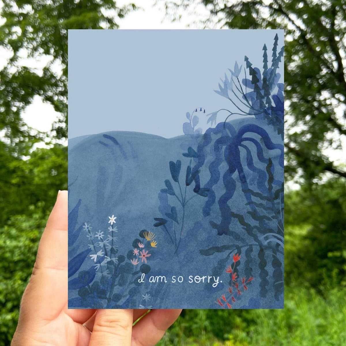 I Am So Sorry Somber Florals Card