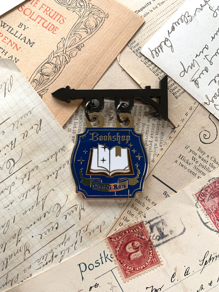 Bookshop Shop Sign Pin