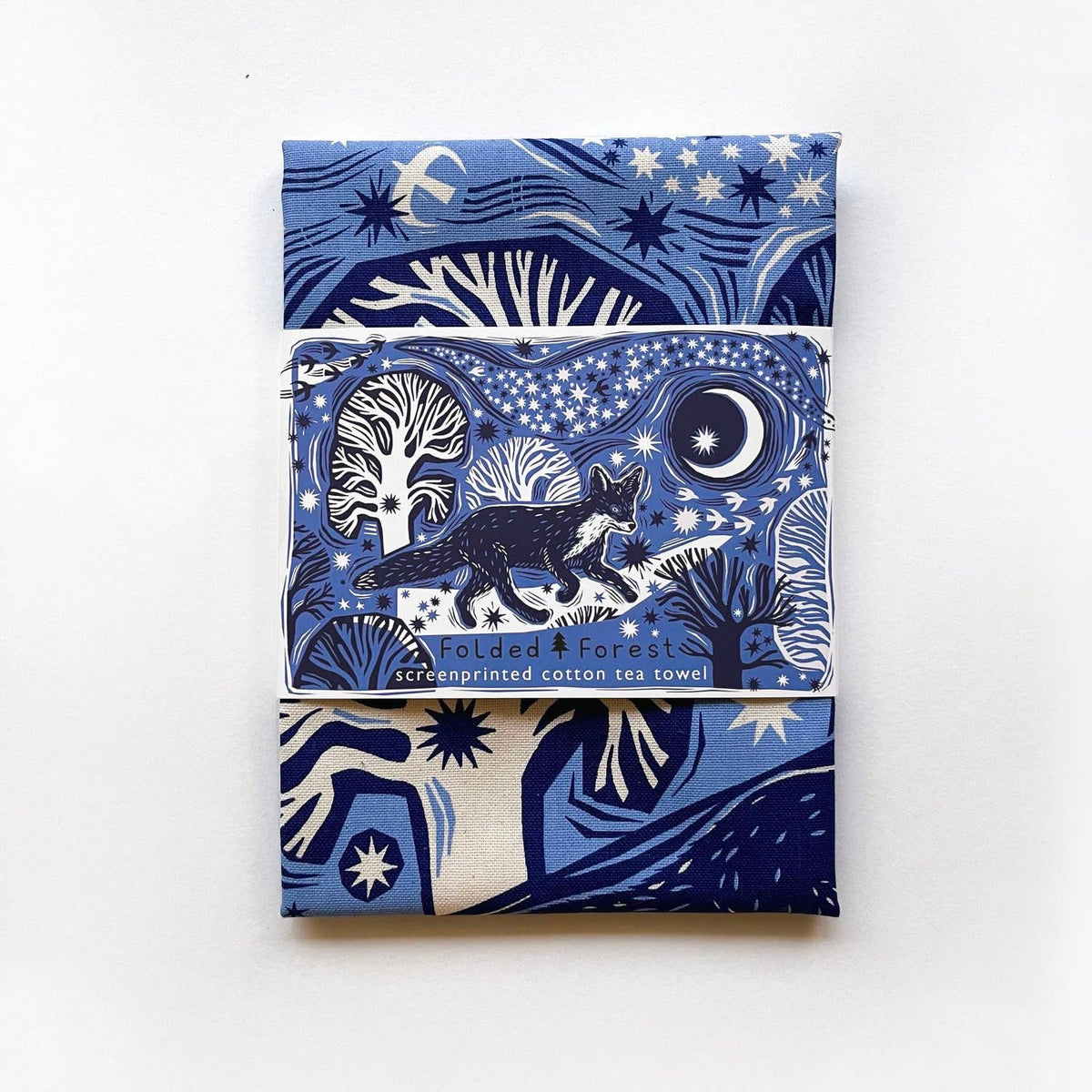 Midnight Fox Cotton Tea Towel