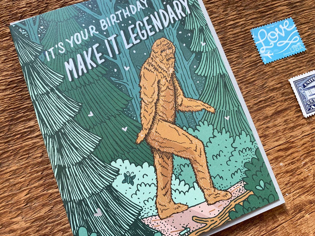 Legendary Bigfoot Birthday Card