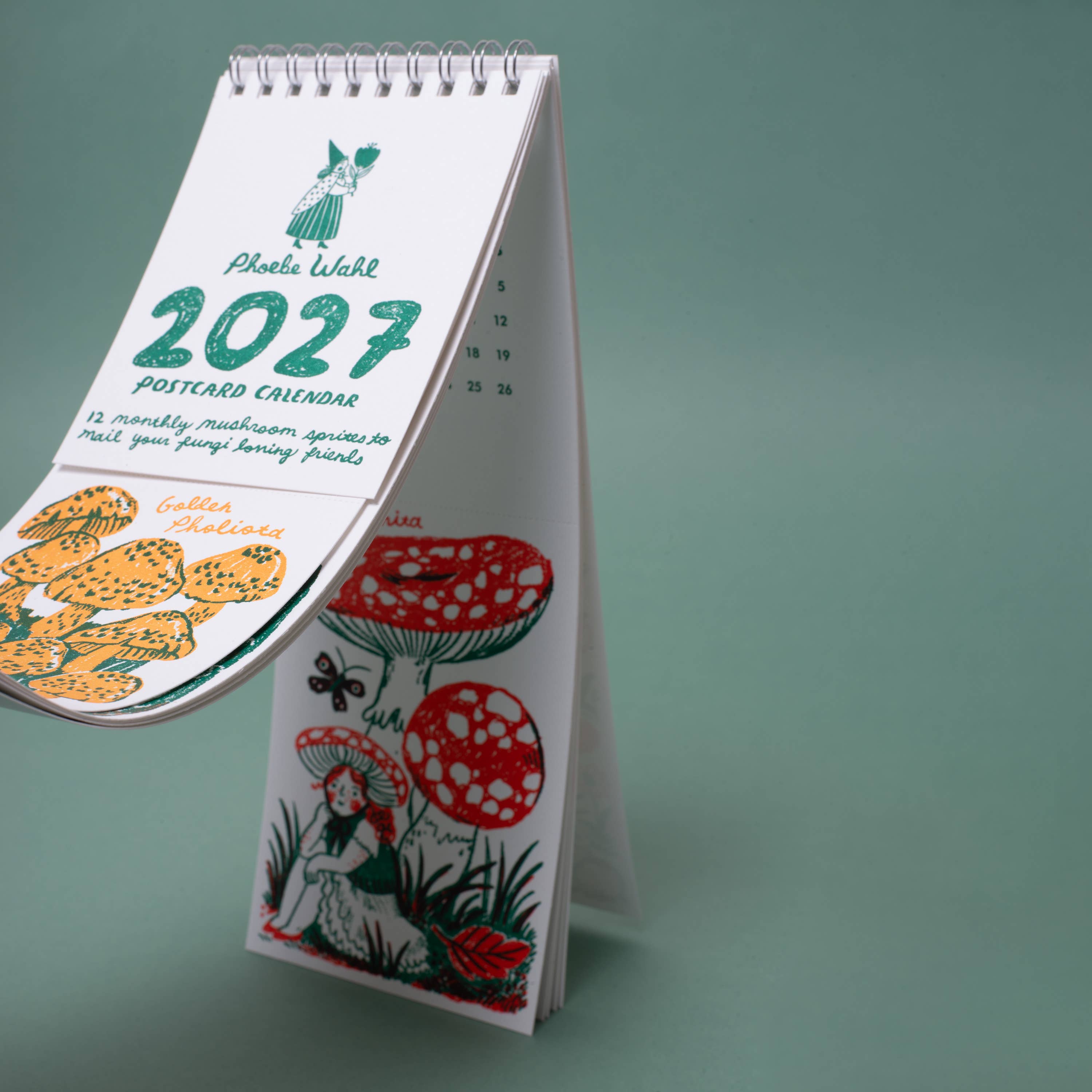 2027 Gnomes & Mushrooms Postcard Wall Calendar