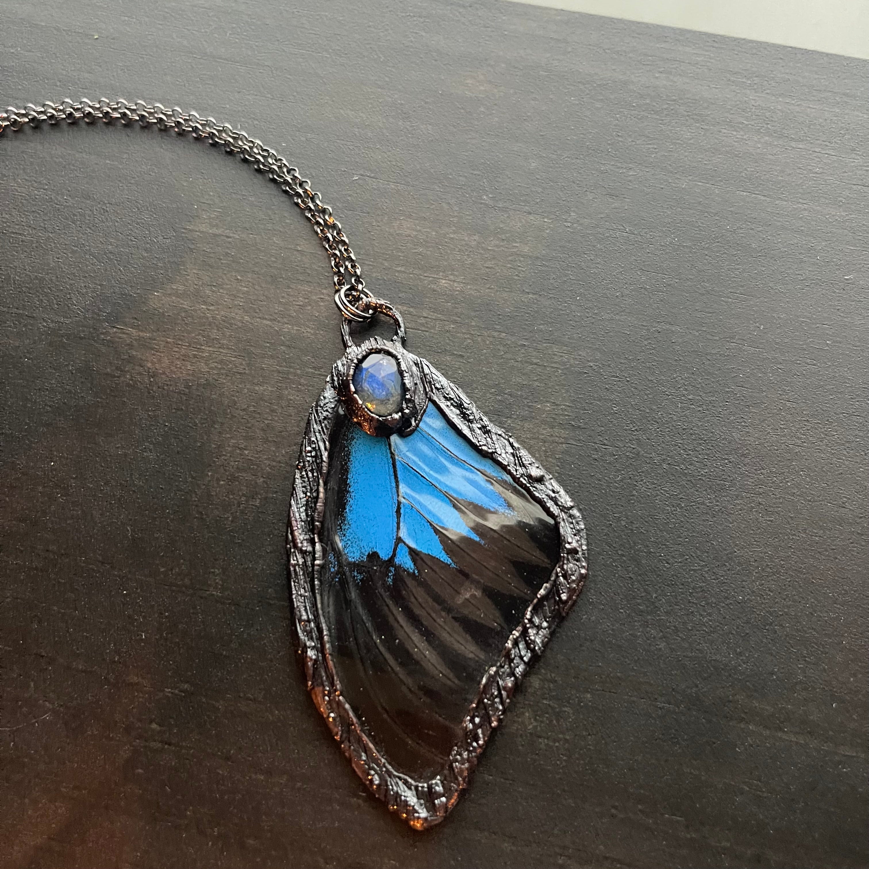 Butterfly Wing and Crystal Necklaces