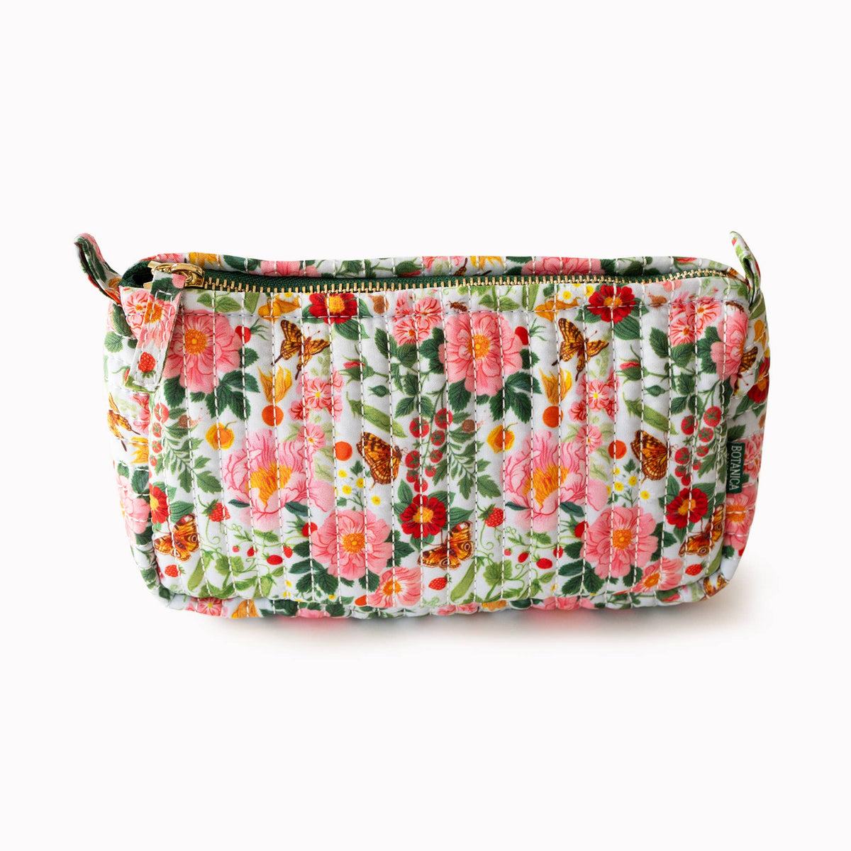 Garden Bloom Large Cotton Quilted Pencil Pouch