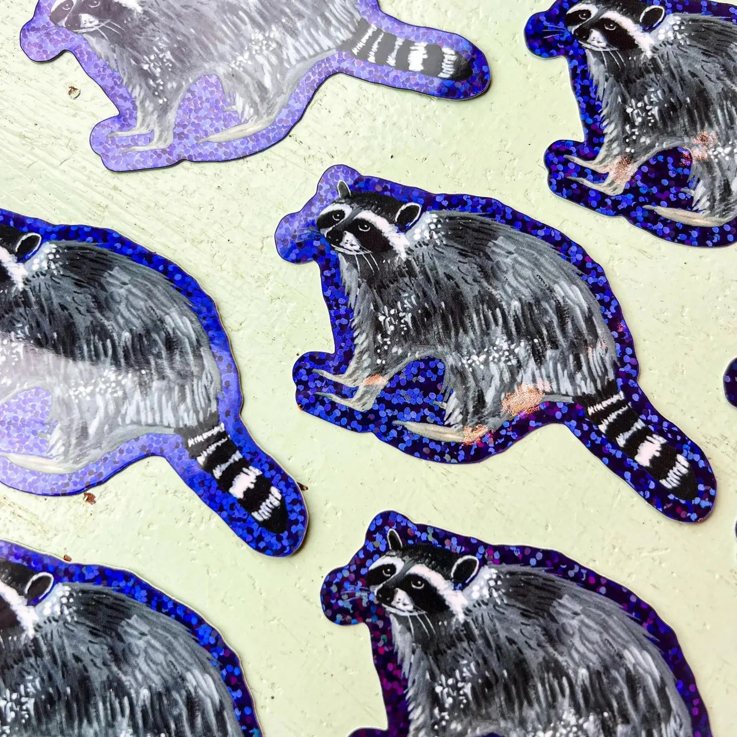 Glitter Raccoon Sticker