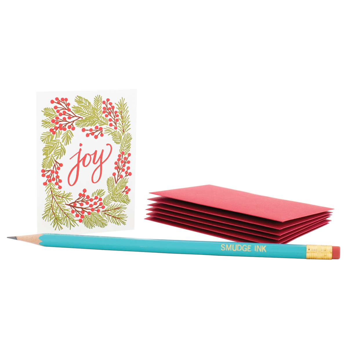 Mini Joy Berry Wreath Card - Pack of 6