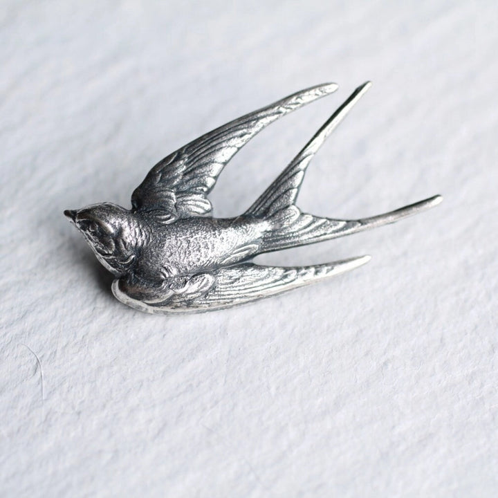 Silver Swallow Brooch