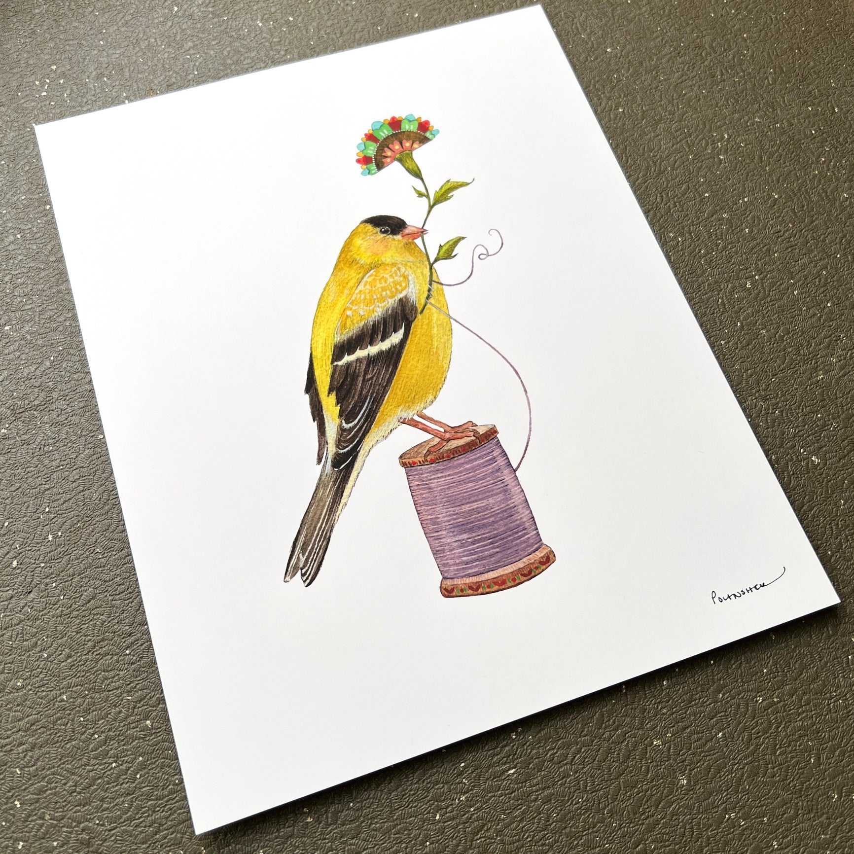 Floral Finch Print - 8" x 10"