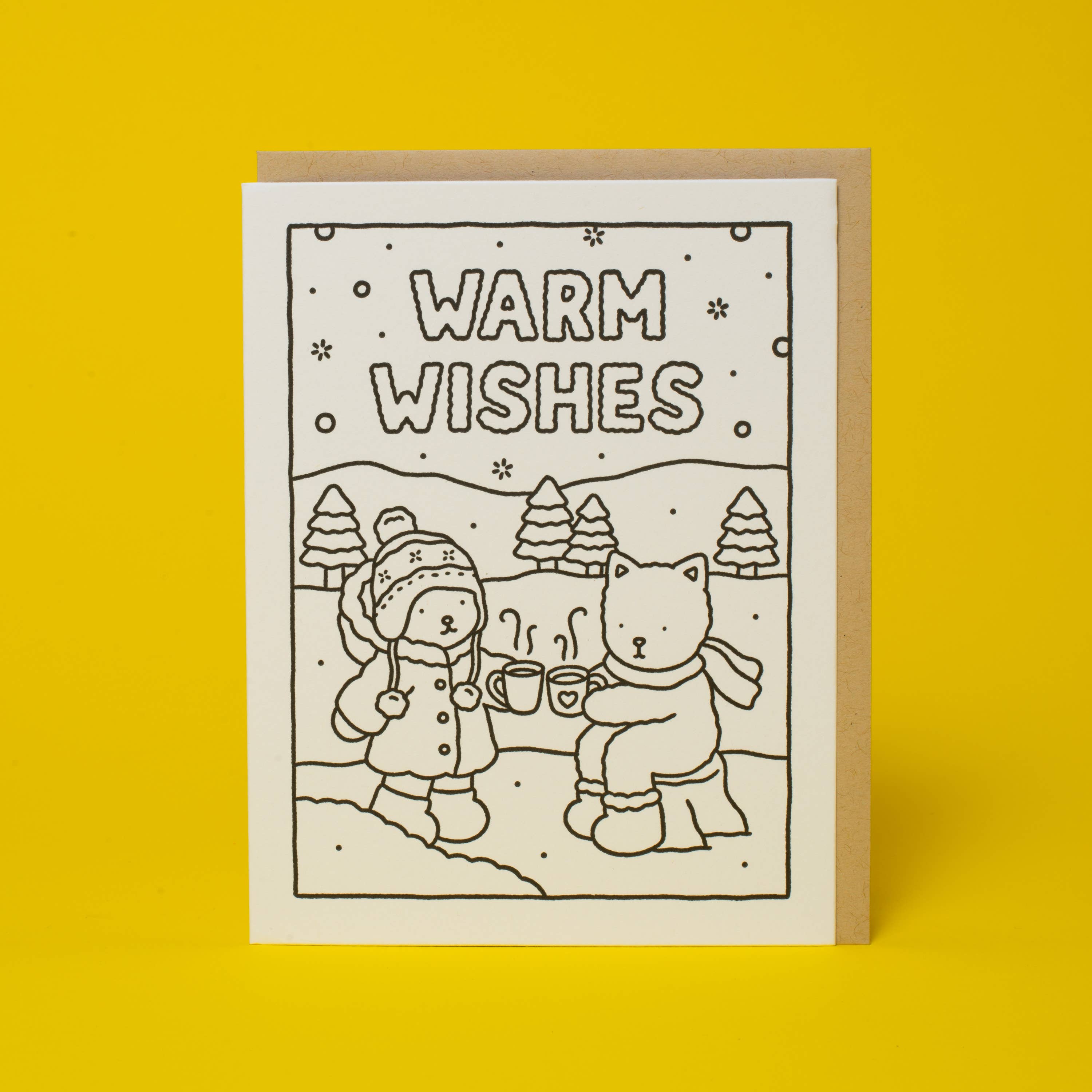 Bobbie Goods Warm Wishes Holiday Coloring Card