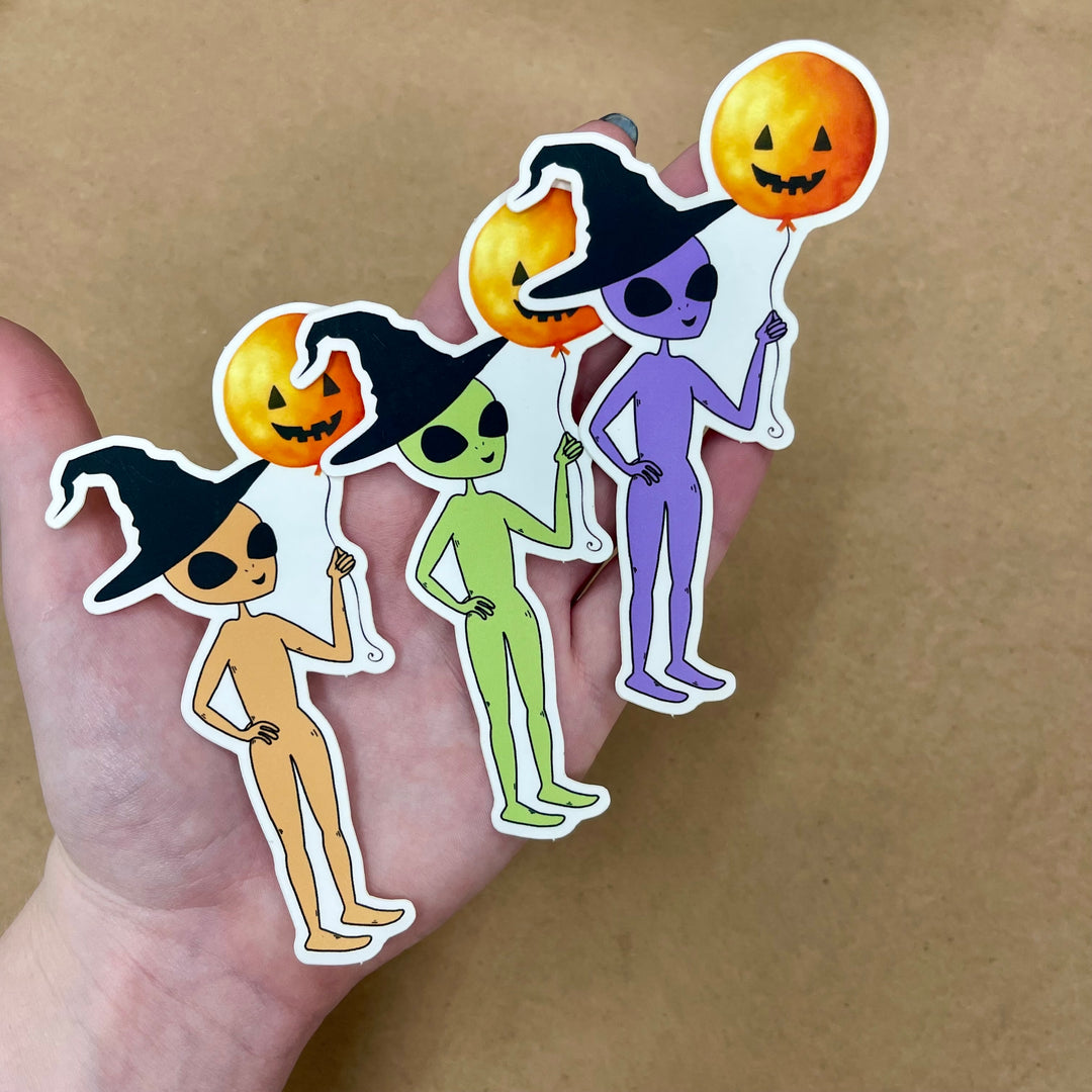 Hurricane Helene Relief - Halloween Edition Allen the Alien Sticker