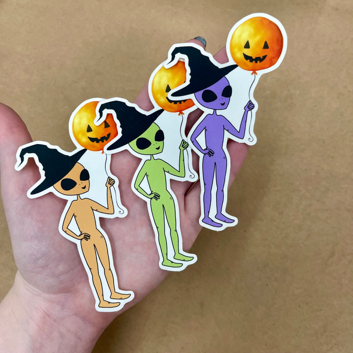 Hurricane Helene Relief - Halloween Edition Allen the Alien Sticker