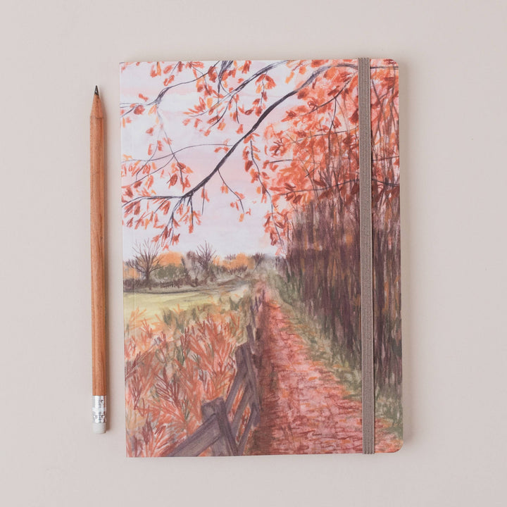 British Autumn Walk Lined Notebook