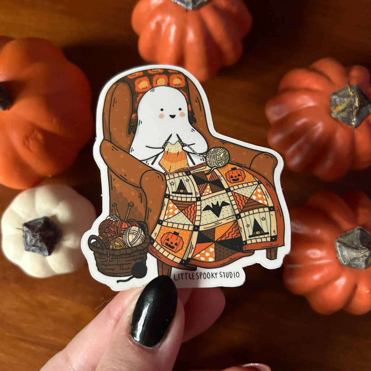 Knitting Ghostie Sticker – Of Aspen Curated Gifts