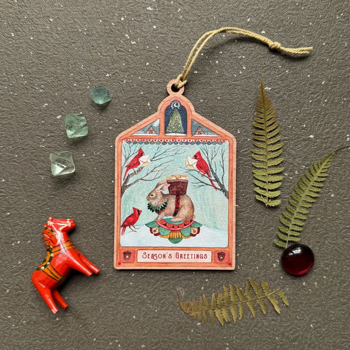 Season's Greetings Bunny Ornament