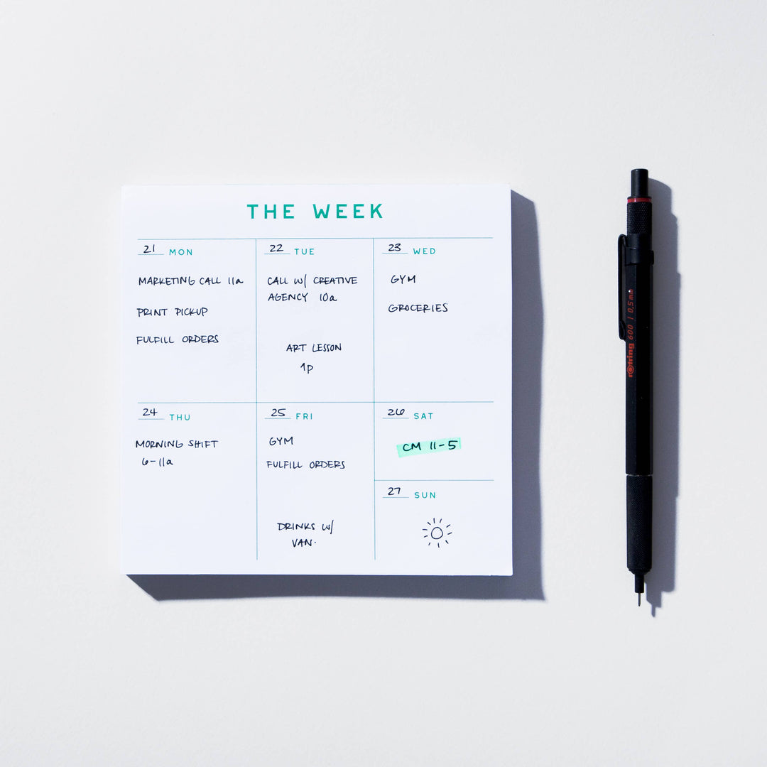 Utilitarian Weekly Planner Notepad - Small