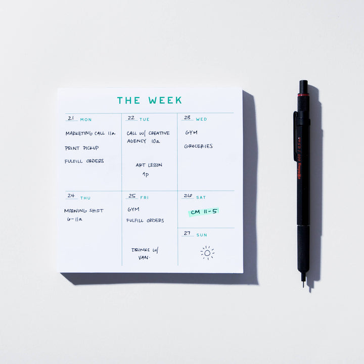 Utilitarian Weekly Planner Notepad - Small