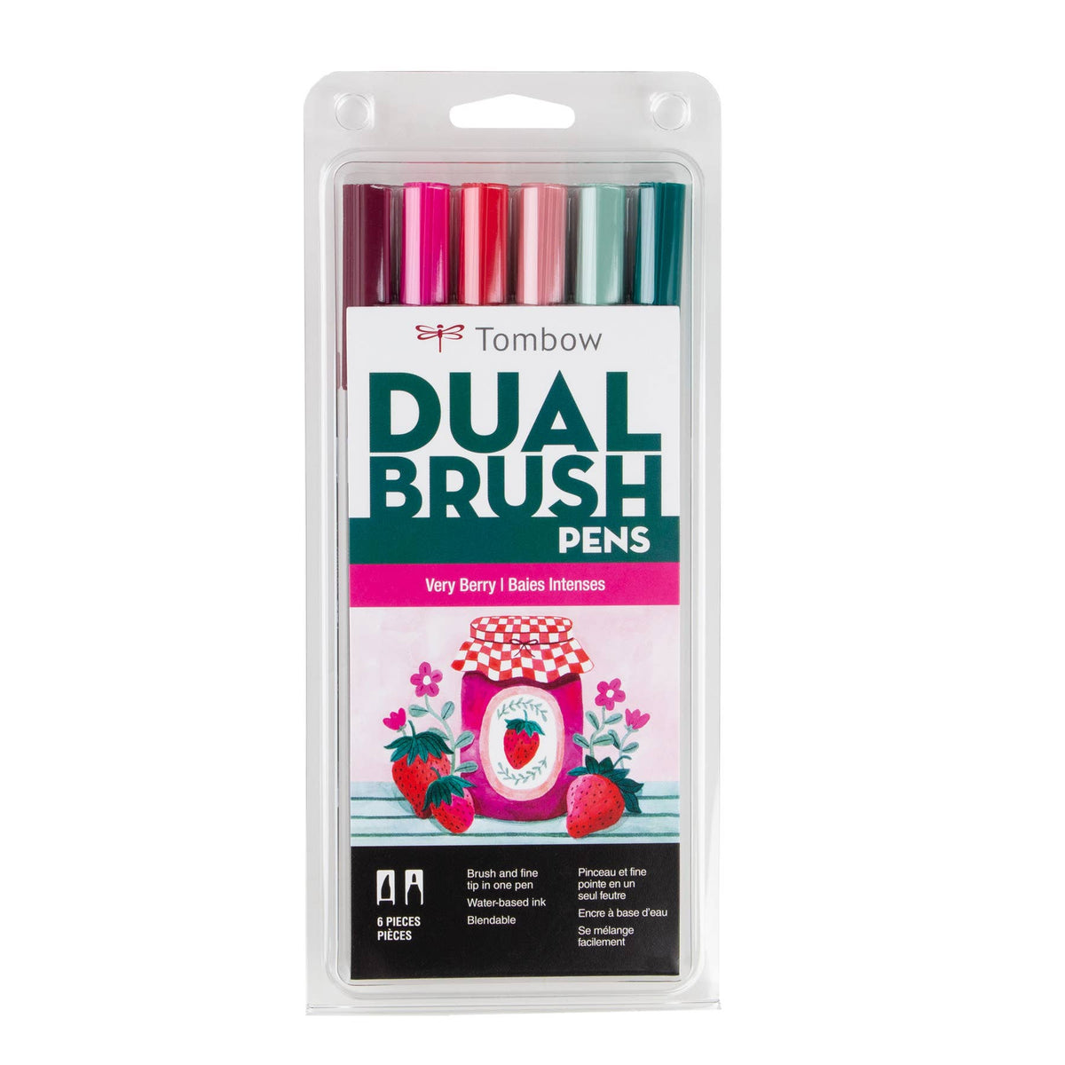 Tombow Dual Brush Pens - Very Berry 6 Pack