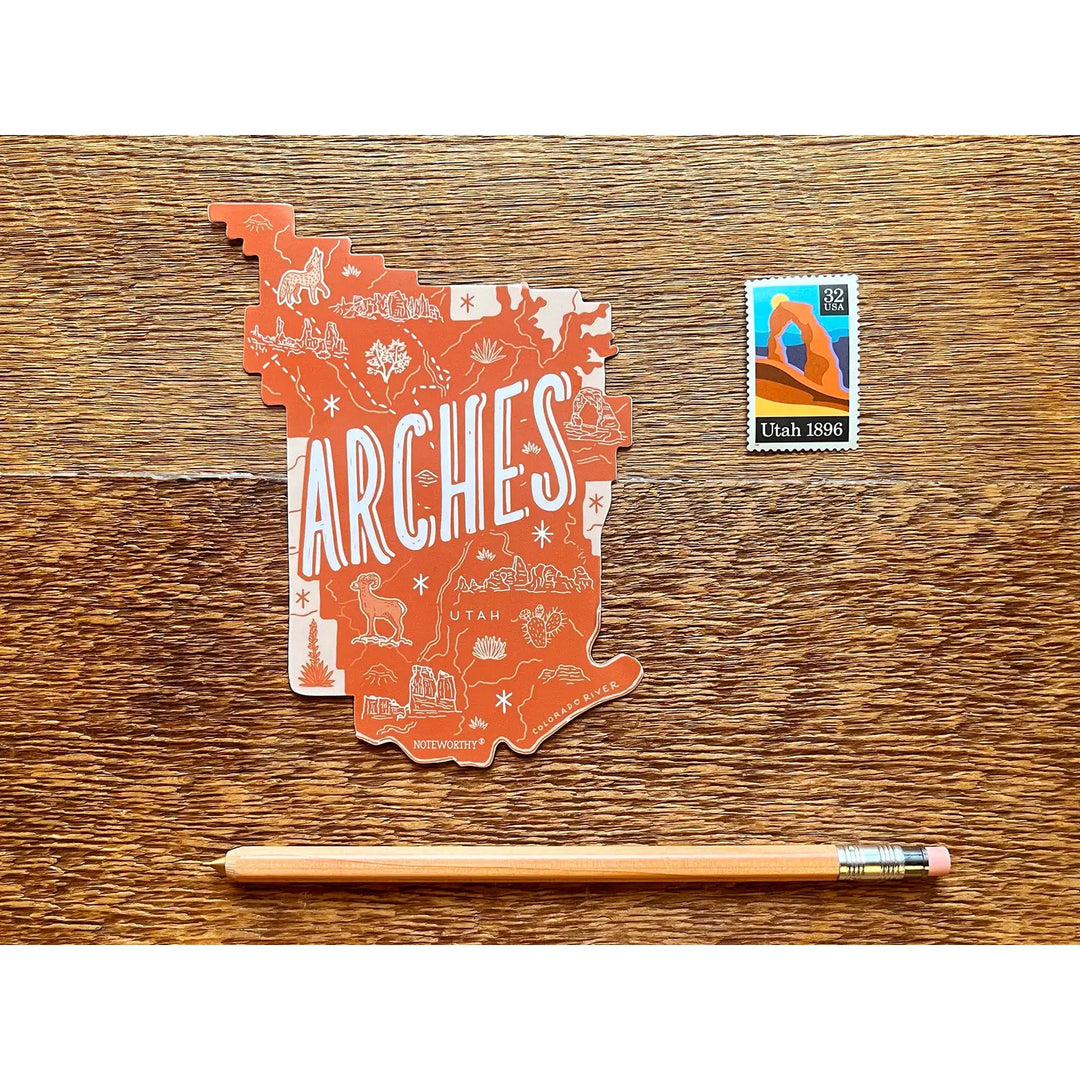 National Parks Die Cut Map Stickers - 10 Parks