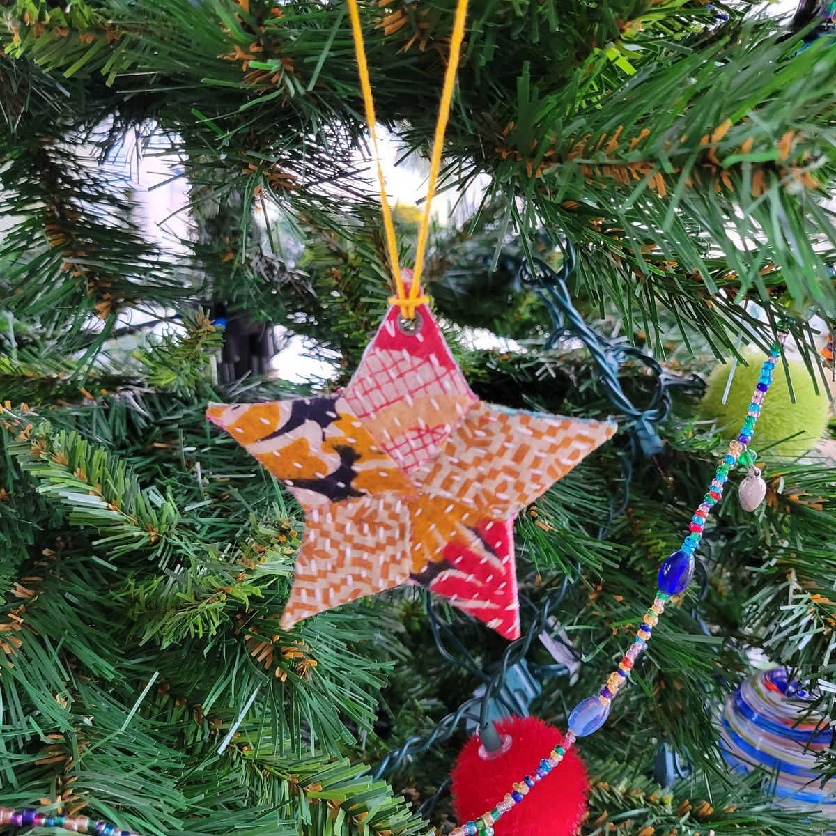 Kantha Sari Star Ornament Set