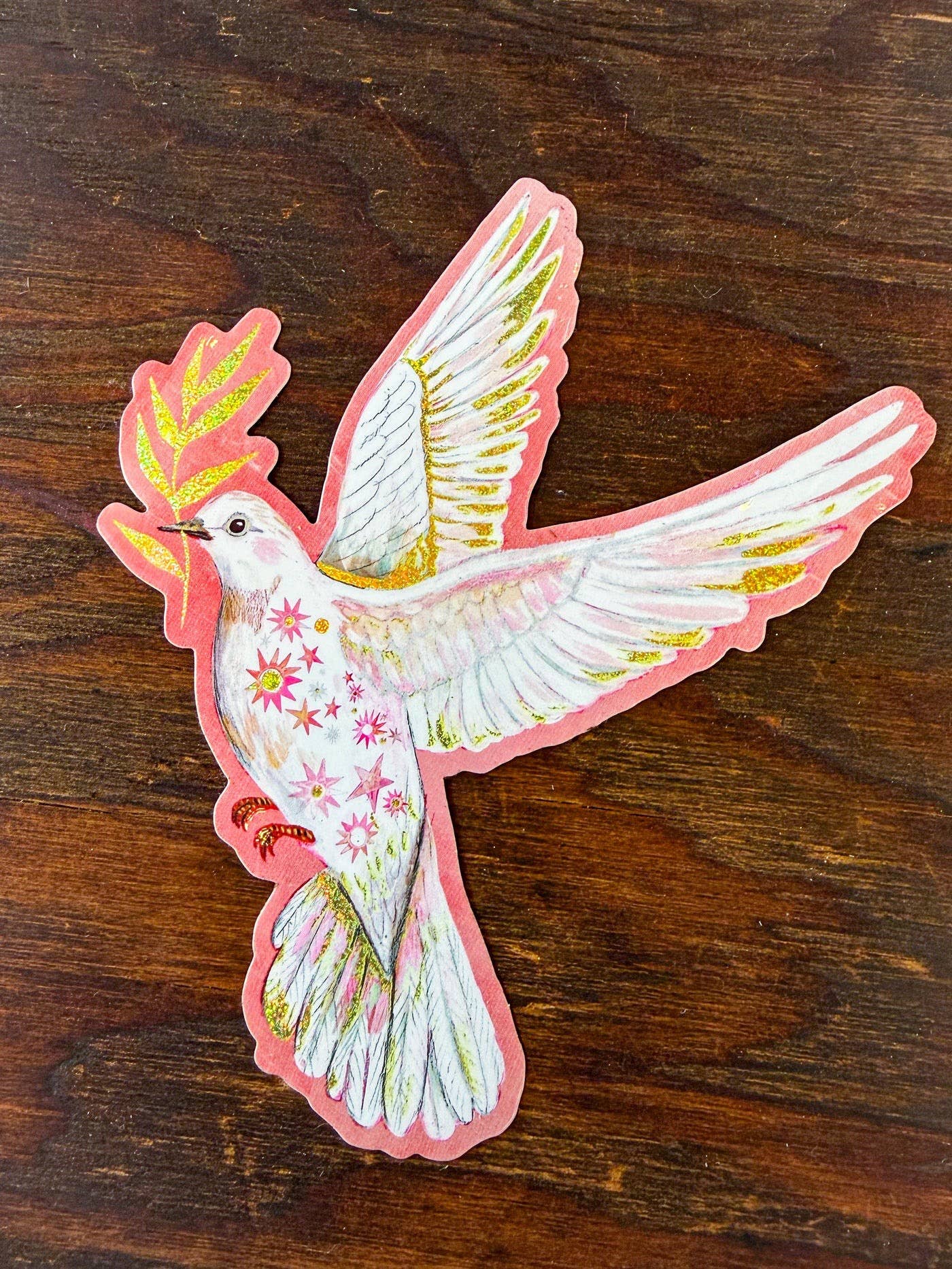 Dove Glitter Sticker
