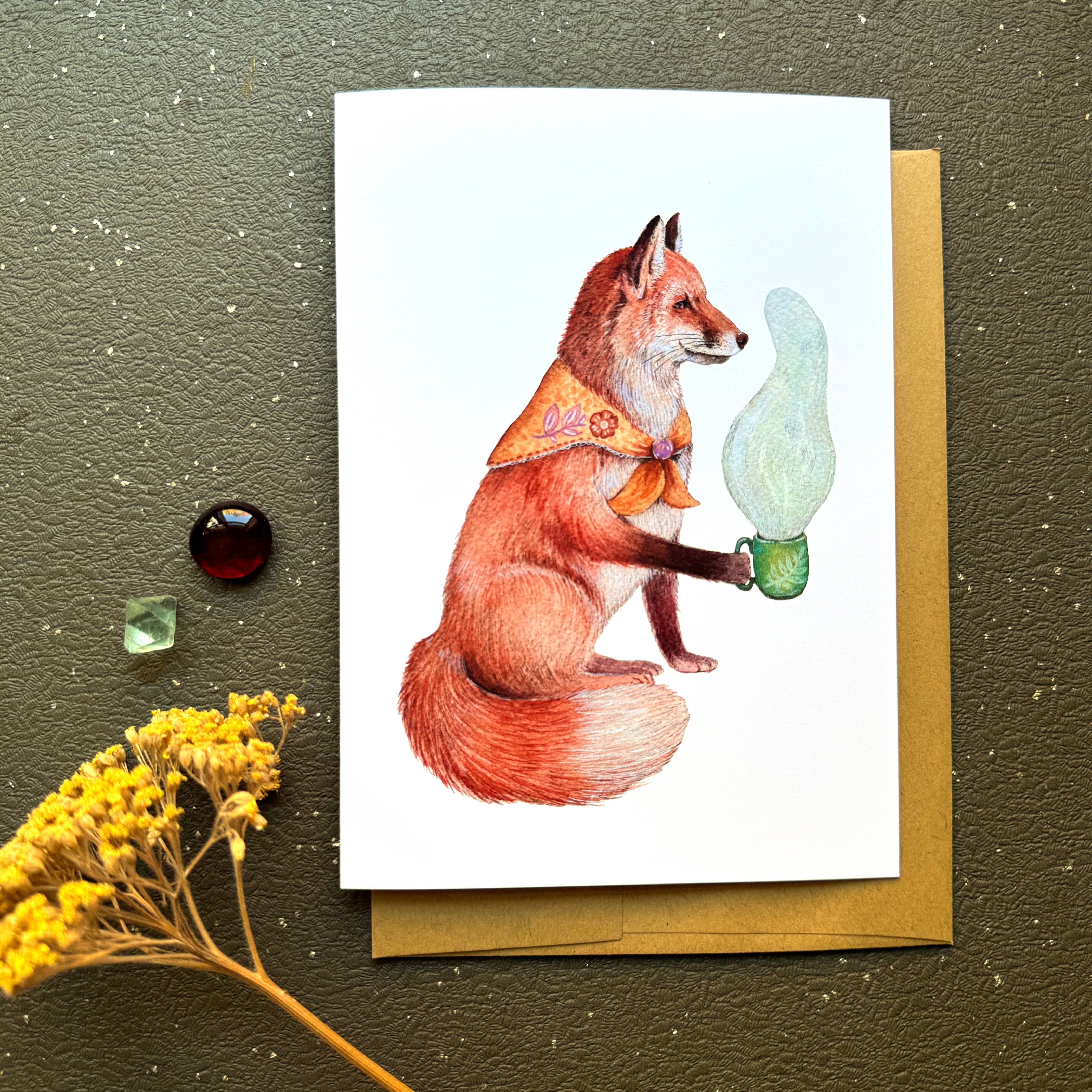 Critters and Cups Felix the Fox Card