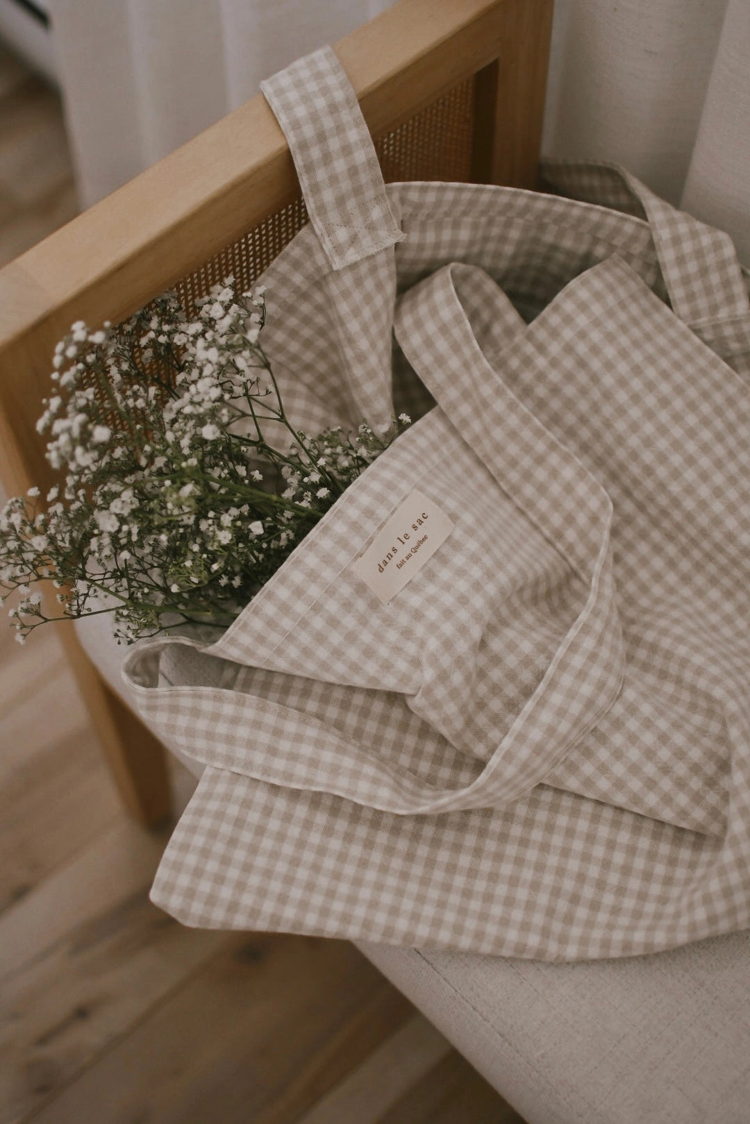 Farmstand Gingham Organic Cotton Tote Bag - 4 Shades