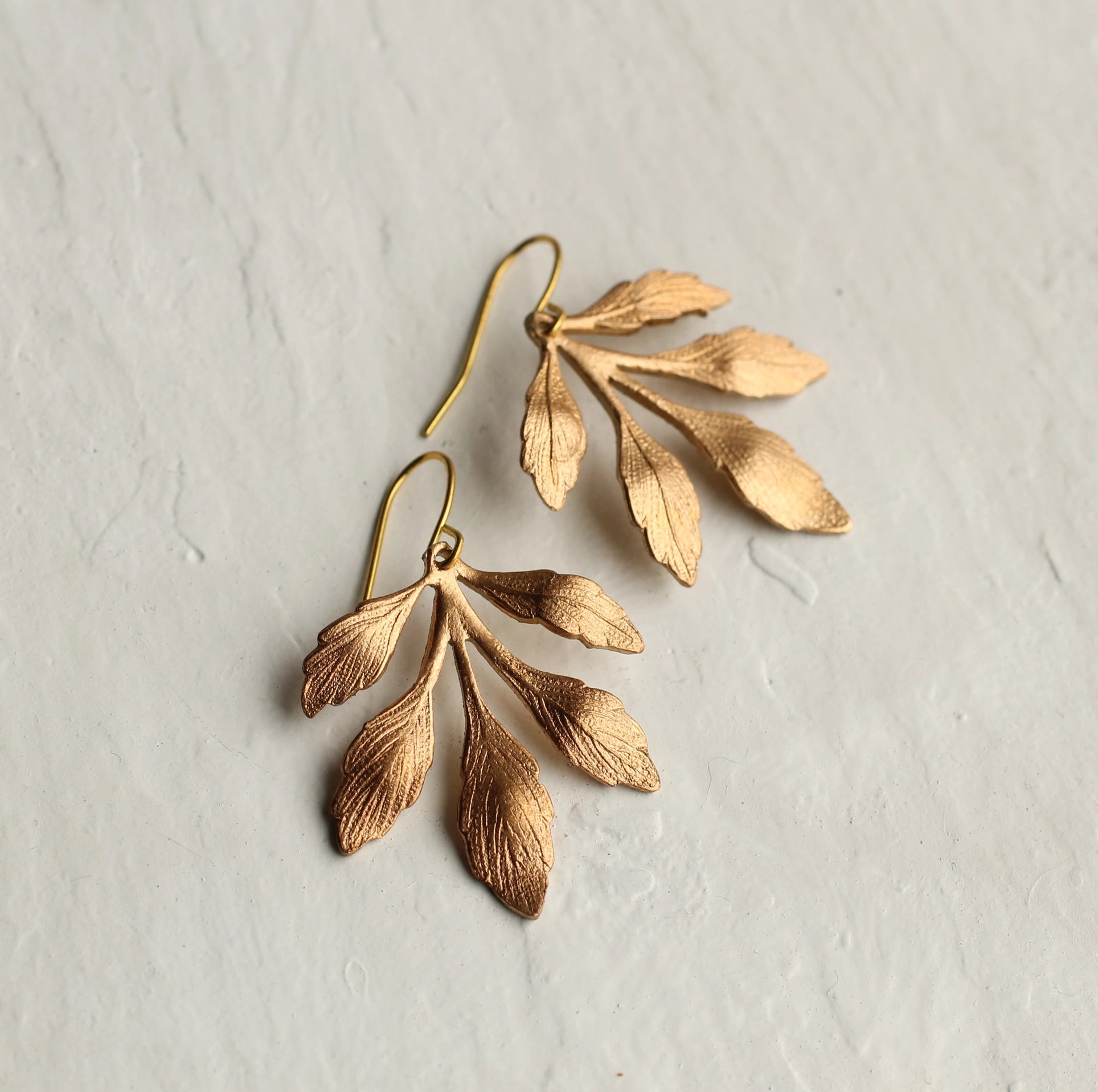 Gold Leaf Chandelier Earrings