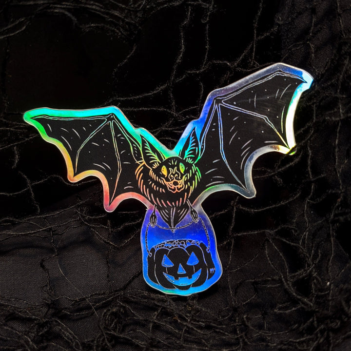 Nocturna, Bearer of Treats Holographic Bat Sticker