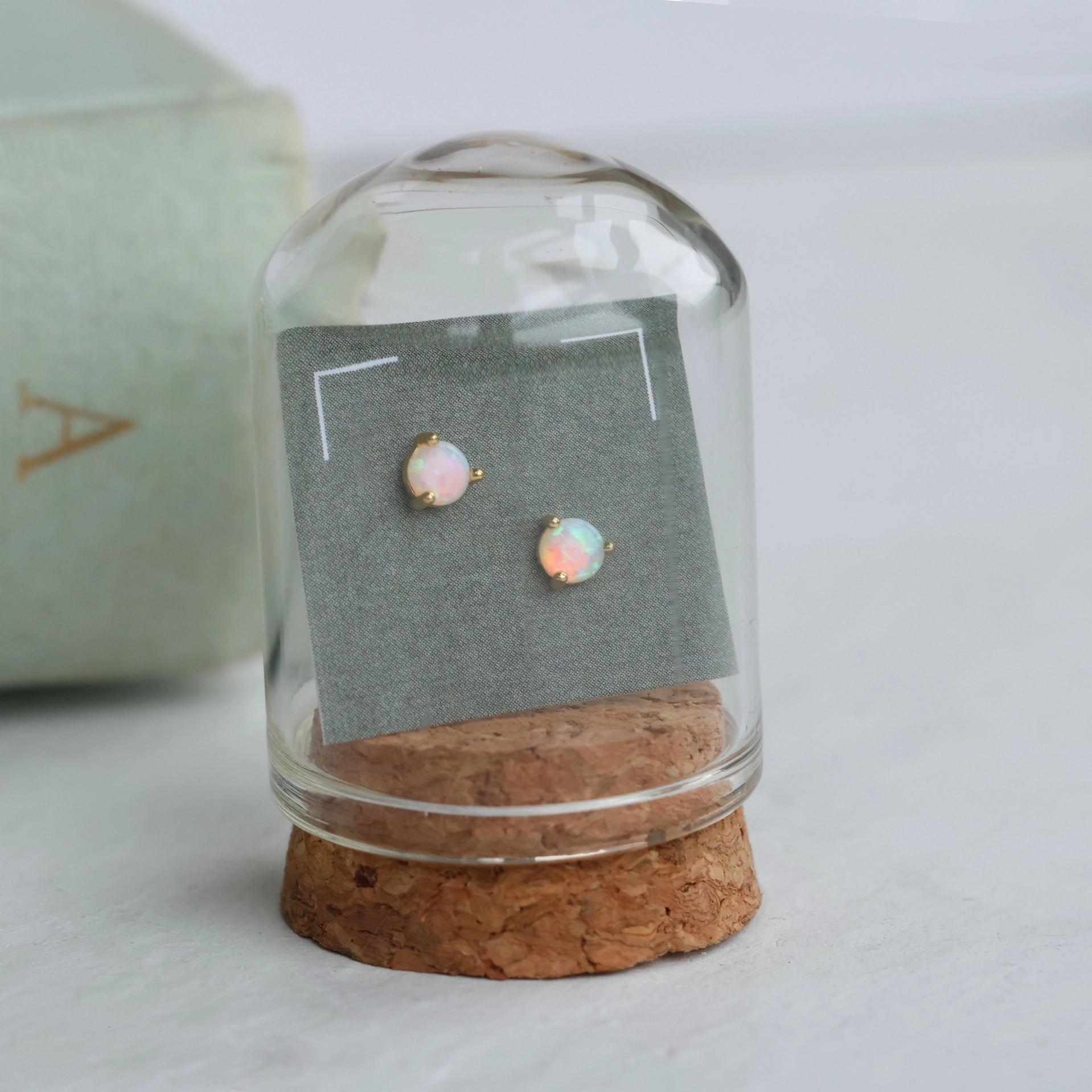 Tiny Opal Stud Earrings