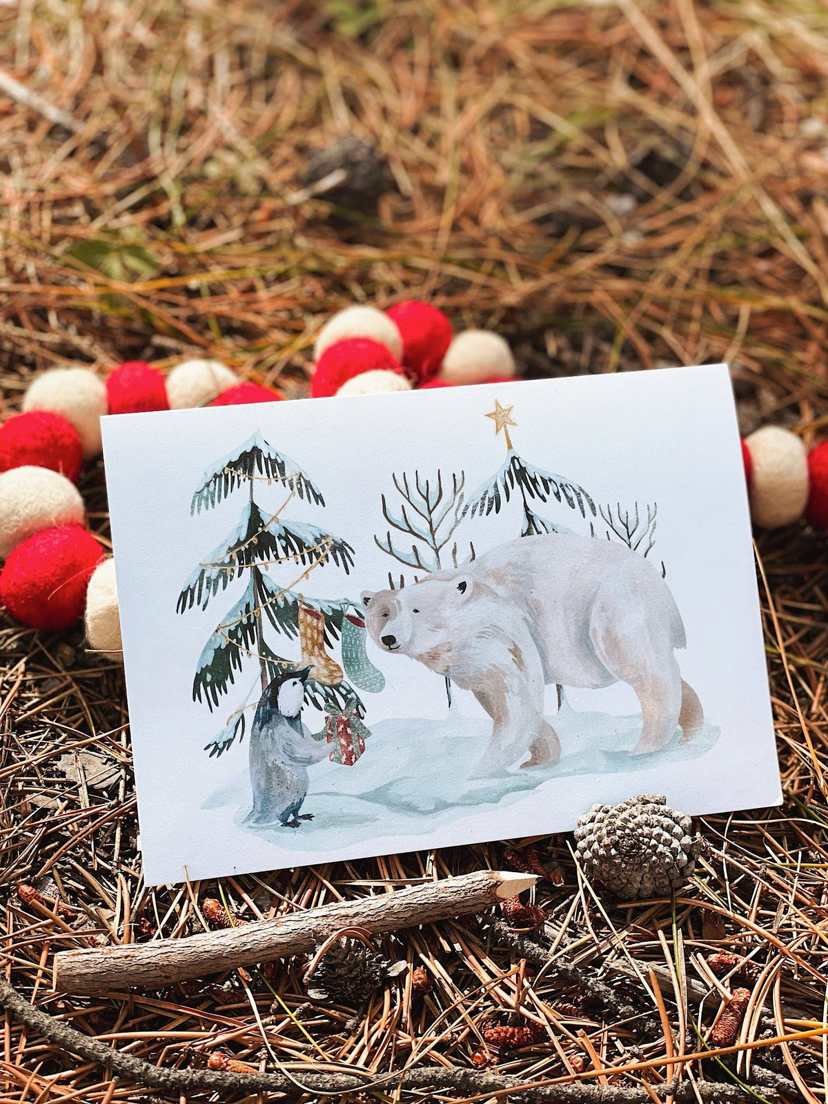 Arctic Christmas Polar Bear Card
