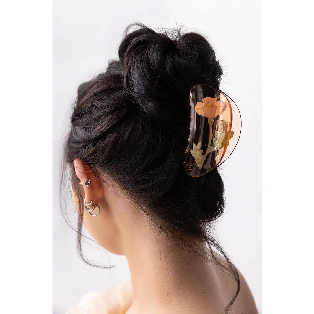 California Poppy Hair Claw Clip