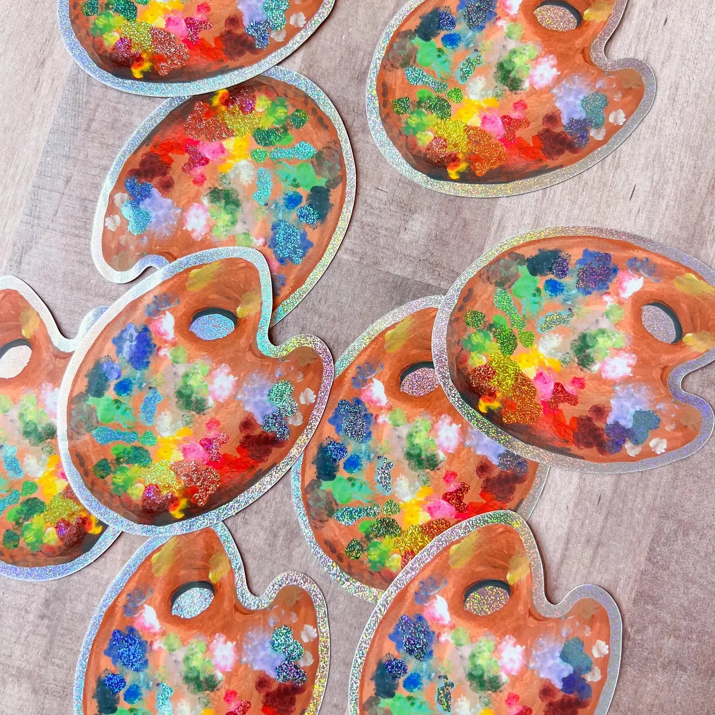 Artist's Palette Glitter Sticker