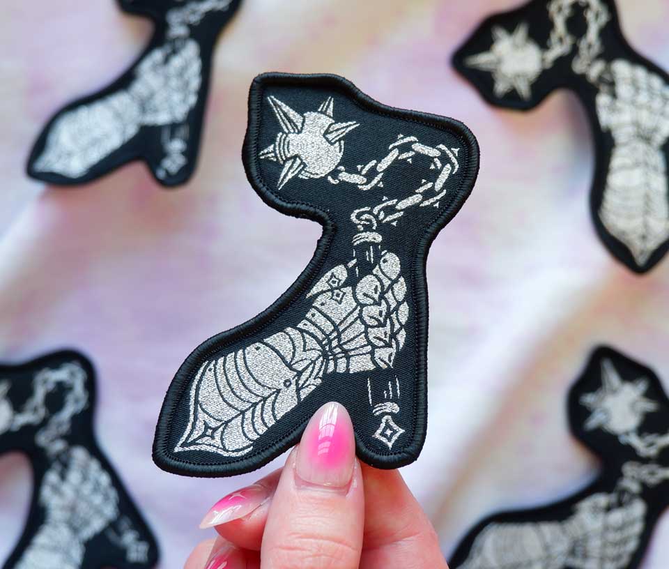 Gauntlet & Flail Woven Patch