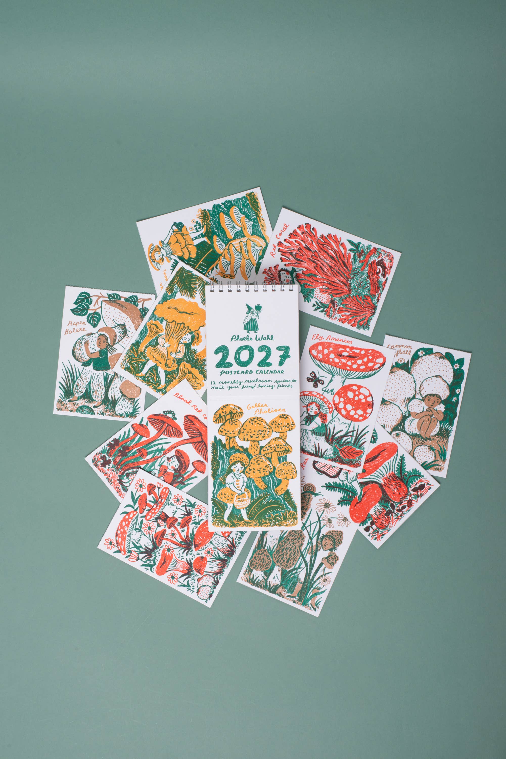 2027 Gnomes & Mushrooms Postcard Wall Calendar