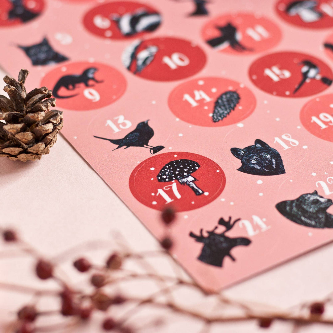 DIY Advent Calendar Woodland Forest Stickers
