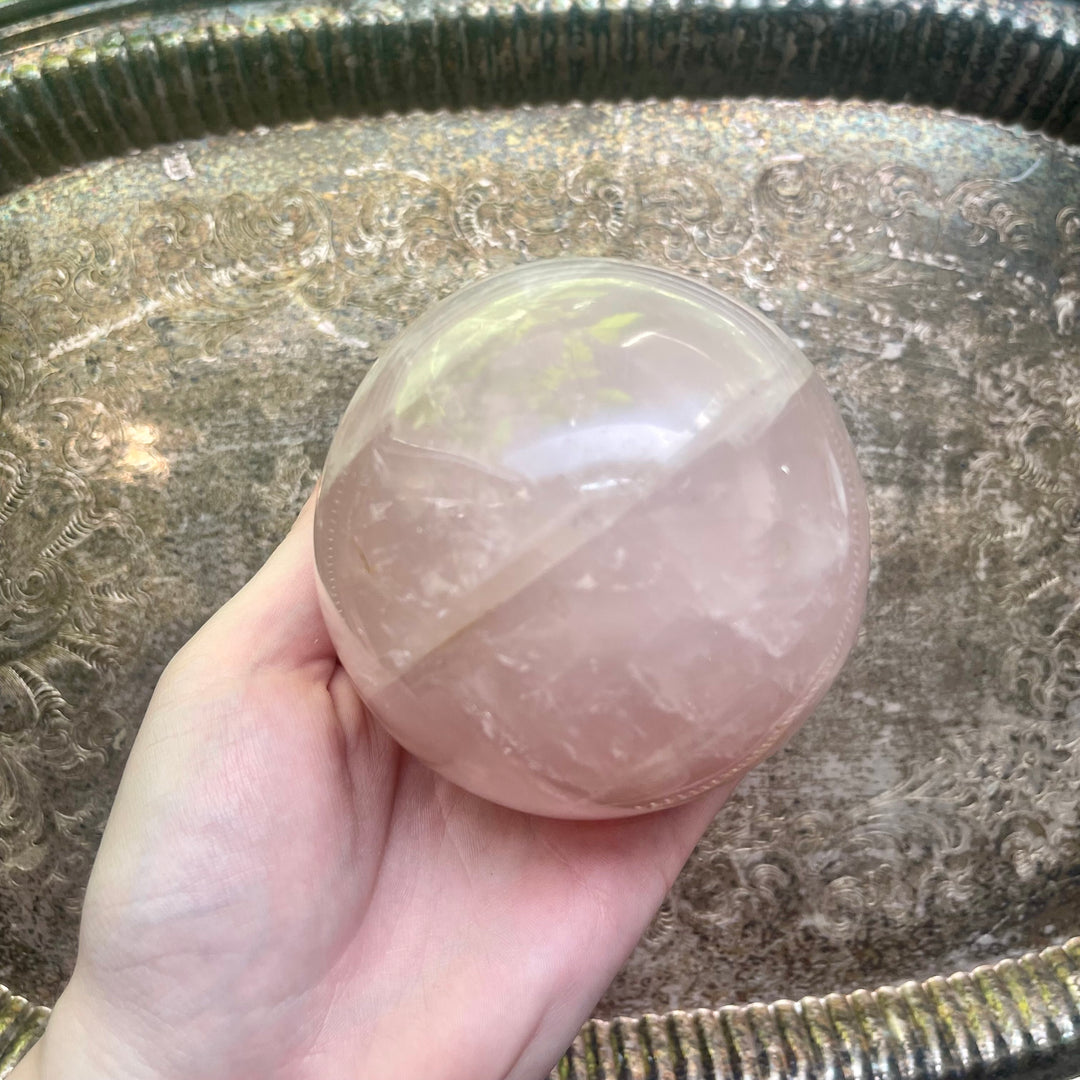 Jumbo Rose Quartz Crystal Sphere - Aphrodite's Pearl