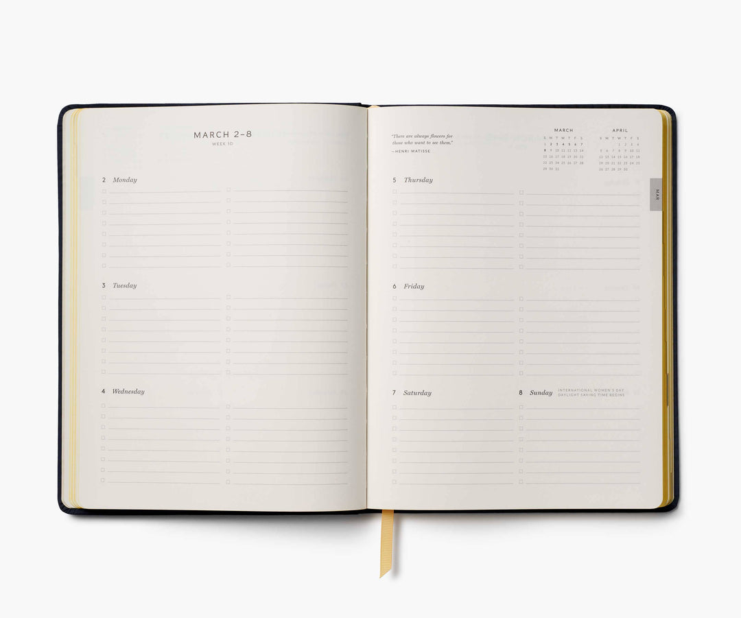 2026 Wildwood 12-Month Embroidered Book-Bound Planner