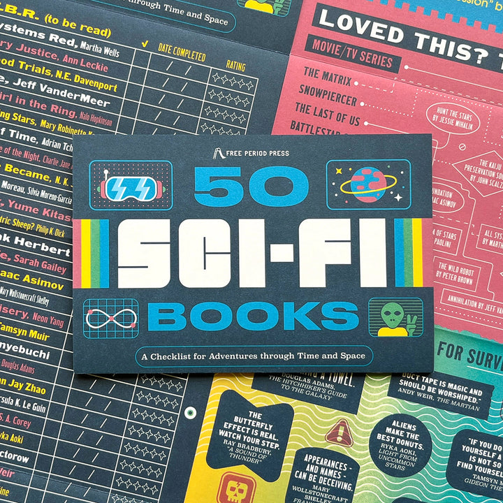 50 Sci-Fi Books Checklist Bookmark