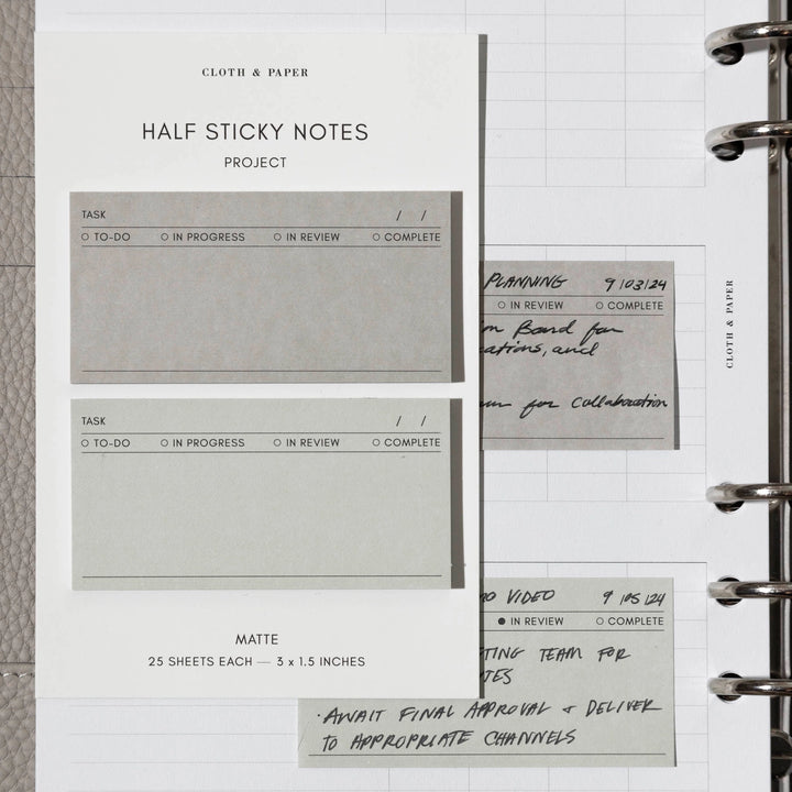 Half Sticky Notes - Project