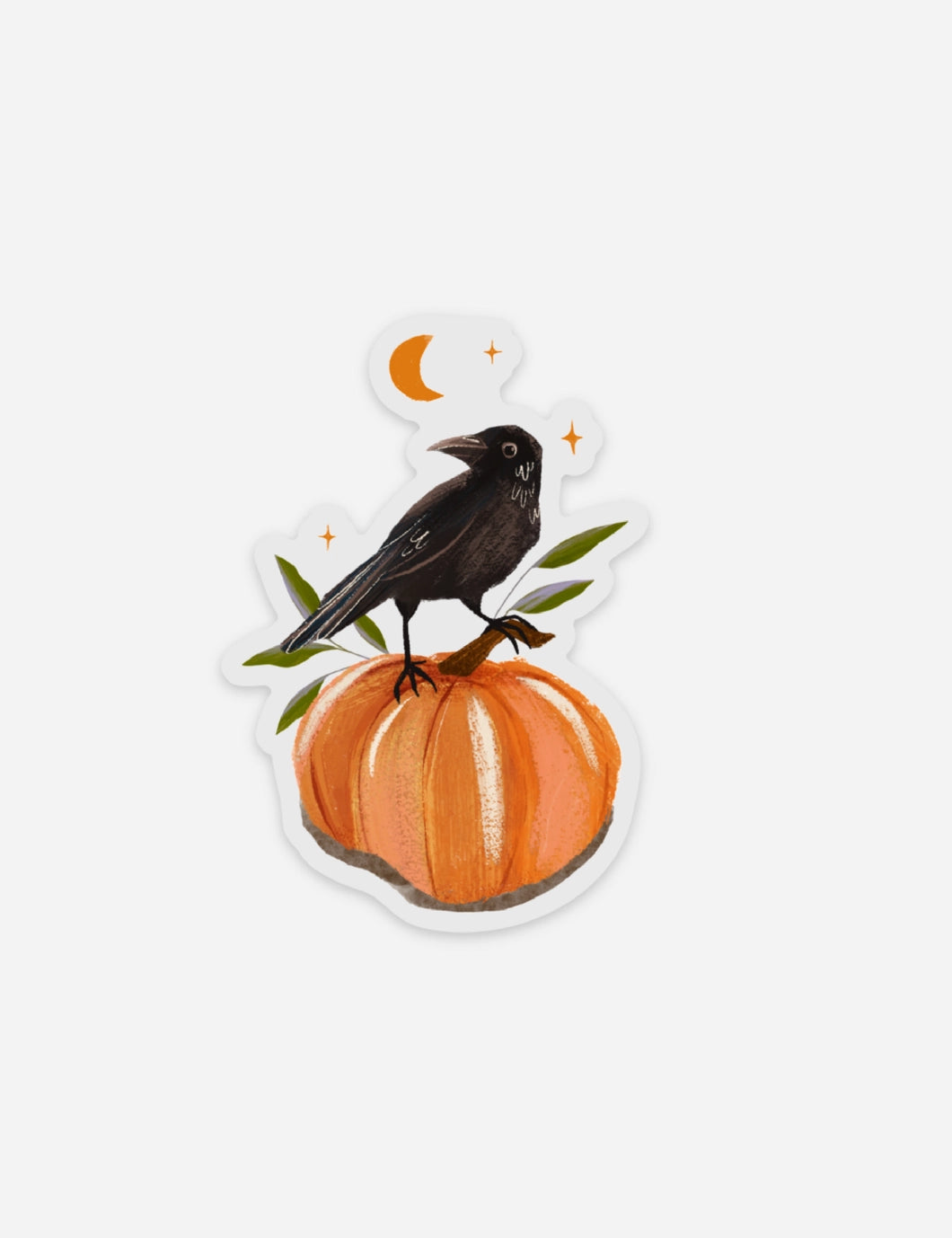 Pumpkin Lovin' Crow Clear Sticker