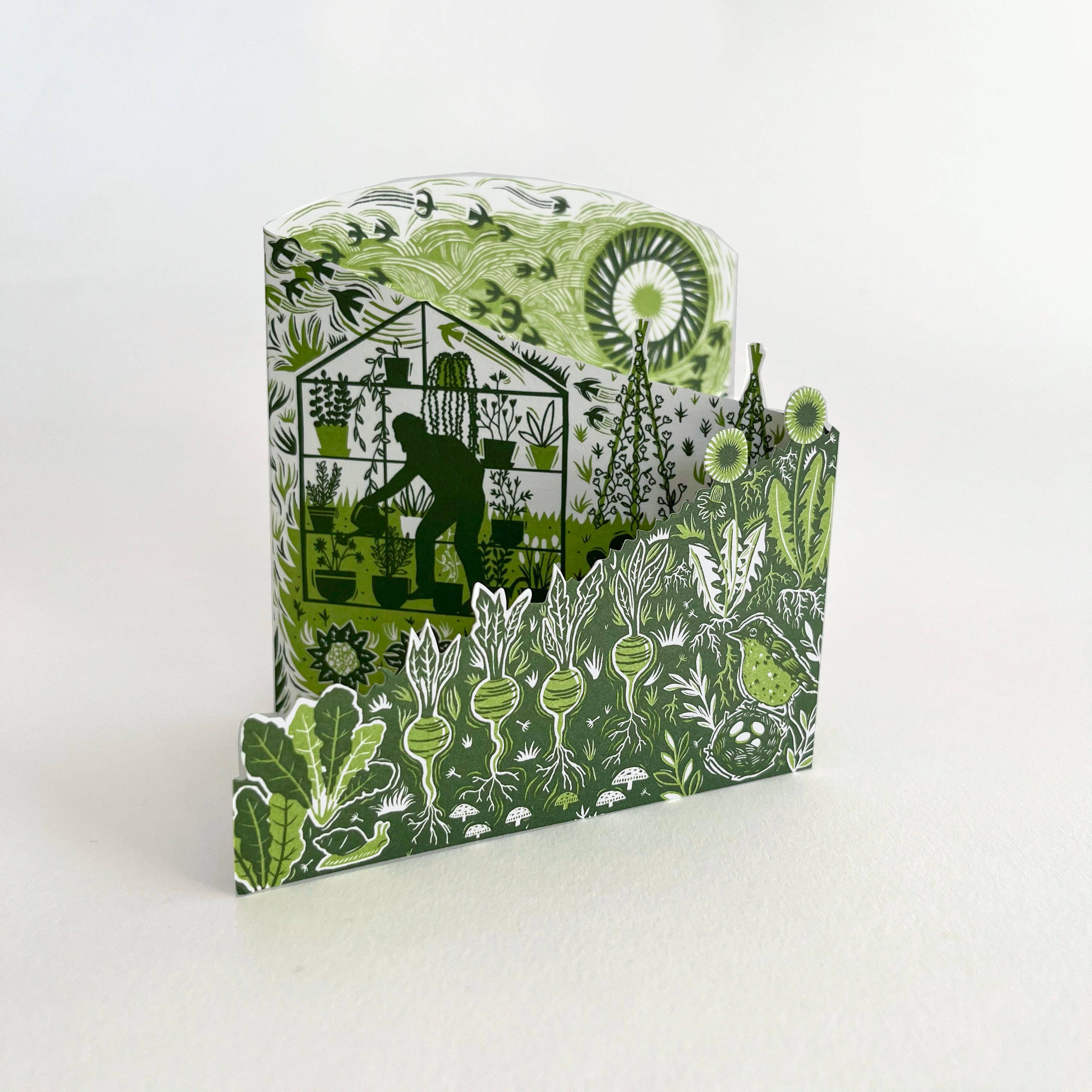 Allotment Greenhouse Concertina Card + Decoration